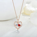 Sterling Silver Double Heart Necklace with Subtle Rhinestones