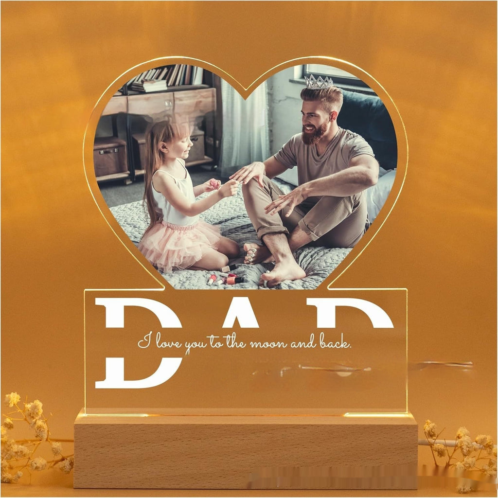 Personalized Acrylic Photo Night Light – Elegant Valentine’s Day Gift for Couples